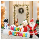 $50 PRODUCTZ Inflatable Christmas 8.5 FT Sign Snowman, Reindeer, Santa
