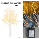 $80 Dazzle Bright 6 Ft Lighted Birch Tree, 144 LEDs, 2 Pack