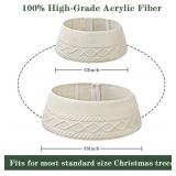 Knitted Cable Christmas Tree Collar: Cream Chunky Edge Decor
