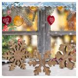 Bucherry Snowflake Table Signs: Christmas Tray Decor (3 Pcs)