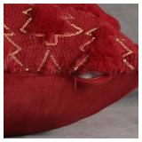 4TH Emotion Christmas Tree Pillow Covers 18x18 Set of 2, Red