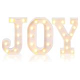 Mudder 3 Pcs Lighted Joy Sign for Indoor/Outdoor Xmas Decor