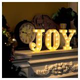 Mudder 3 Pcs Lighted Joy Sign for Indoor/Outdoor Xmas Decor