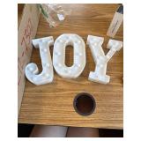 Mudder 3 Pcs Lighted Joy Sign for Indoor/Outdoor Xmas Decor