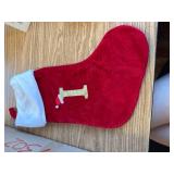 20" Monogram Christmas Stockings, Large Soft Velvet Red/White