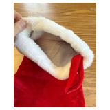 20" Monogram Christmas Stockings, Large Soft Velvet Red/White
