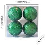 Christmas Ball Ornaments, 10cm Foam with Glitter Pearl, Dark Green