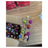 24 Pack Christmas Glitter Berries Stems, 8.5" for Xmas Decor