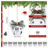 9 Pcs Christmas Bells Ornament 3.1" Sleigh Letter Bells Decoration