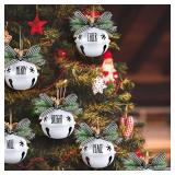 9 Pcs Christmas Bells Ornament 3.1" Sleigh Letter Bells Decoration