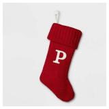 Knit Monogram Christmas Stocking Red P - Wondershop