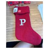 Knit Monogram Christmas Stocking Red P - Wondershop