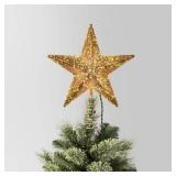 10" Pre-lit Faux Mercury Star Tree Topper Gold - Wondershop