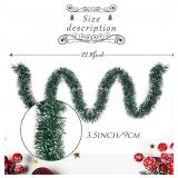 23Ft Christmas Garland - Tinsel Decorations for Home Decor