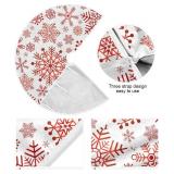 Christmas Tree Skirt Snowflakes Red White 48 inch for 4 ft Tree