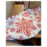 Christmas Tree Skirt Snowflakes Red White 48 inch for 4 ft Tree