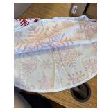 Christmas Tree Skirt Snowflakes Red White 48 inch for 4 ft Tree
