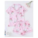 Women Y2k Pajama Set Lapel Collar Shirt Shorts Loungewear