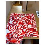 Set of 2 Red/White Candy Xmas Pillow Covers 18x18 Inch