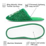 SOULROSE Christmas Bling Slippers for Women Memory Foam