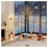 $66 Lighted Birch Trees, 4/5/6FT, Warm White LED, Plug-In, Timer