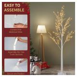 $66 Lighted Birch Trees, 4/5/6FT, Warm White LED, Plug-In, Timer