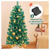 Decoway Pre-Lit 4ft Christmas Tree, Warm Lights, Stand Included