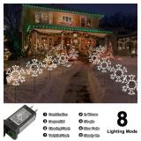 $58 10 Large Snowflakes Pathway Lights Outdoor Yard Decorations