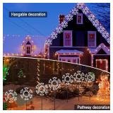 $58 10 Large Snowflakes Pathway Lights Outdoor Yard Decorations