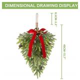 RoseCraft 2PCS Christmas Wreaths, Hanging Bell Bow Decorations