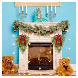 RoseCraft 2PCS Christmas Wreaths, Hanging Bell Bow Decorations