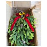 RoseCraft 2PCS Christmas Wreaths, Hanging Bell Bow Decorations