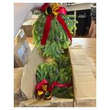 RoseCraft 2PCS Christmas Wreaths, Hanging Bell Bow Decorations