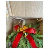 RoseCraft 2PCS Christmas Wreaths, Hanging Bell Bow Decorations