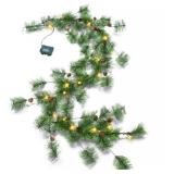 YoleShy 6 FT Smokey Pine Prelit Christmas Garland Indoor