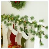 YoleShy 6 FT Smokey Pine Prelit Christmas Garland Indoor
