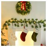 YoleShy 6 FT Smokey Pine Prelit Christmas Garland Indoor