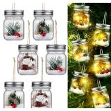 MTLEE Christmas Clear Jar DIY Ornaments for Tree Decor (6 Sets)