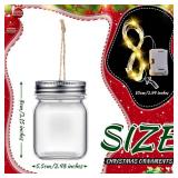 MTLEE Christmas Clear Jar DIY Ornaments for Tree Decor (6 Sets)