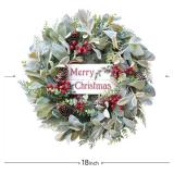 18" Christmas Wreath with Berries, Pine Cones, Eucalyptus Leaves