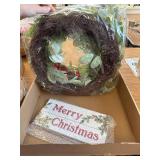 18" Christmas Wreath with Berries, Pine Cones, Eucalyptus Leaves