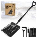 Upgraded Emergency Snow Shovel with Aluminum Handle - Black.