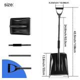 Upgraded Emergency Snow Shovel with Aluminum Handle - Black.