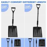 Upgraded Emergency Snow Shovel with Aluminum Handle - Black.