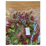 Red Berry Christmas Wreaths 20 Inches, Xmas Wreath with Snowflakes