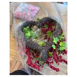 Red Berry Christmas Wreaths 20 Inches, Xmas Wreath with Snowflakes