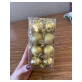 24 Christmas Tree Baubles, Hanging Ornaments, Gold