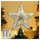 Lewondr Christmas Tree Star Treetop Light, USB, Remote 6H Timer