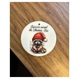 2025 Raccoon Around the Christmas Tree Ceramic Ornament