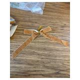 12 Pcs Christmas Napkin Rings Bow Velvet Khaki